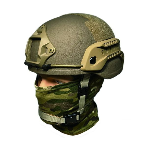 NIJ IIIA MICH2000 Tactical Bulletproof Helmet. Sand - Front View