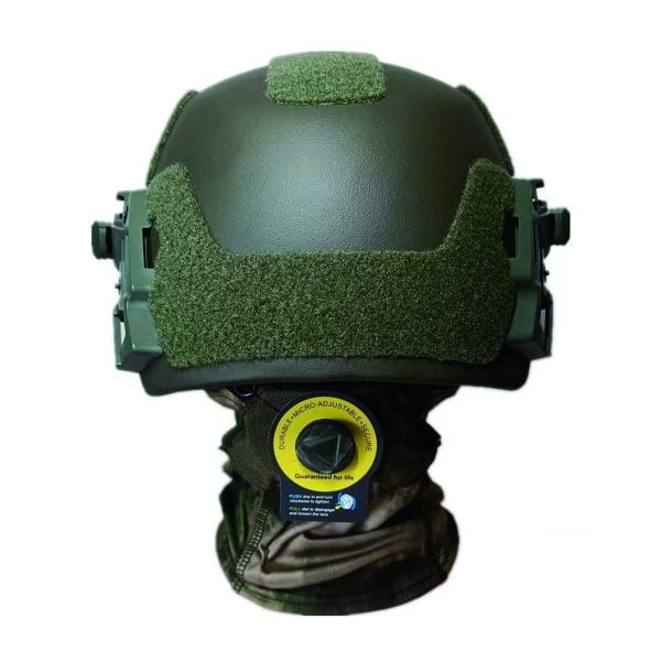 Taktisk hjelm NIJ IIIA ballistisk hjelm Green team wendy - set bagfra
