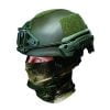Tactical Helmet NIJ IIIA Ballistic Helmet Green Team Wendy's - Wear Effect, vänster sida