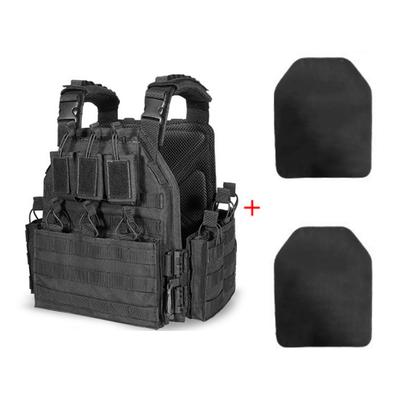 Outdoor tactical bulletproof vest equipped with bulletproof panel display